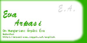 eva arpasi business card